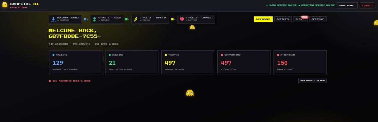 Snapfans Mobile API dashboard